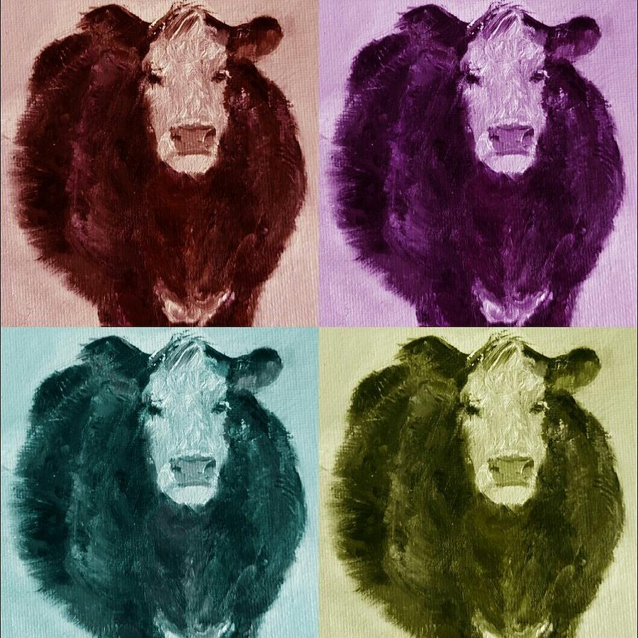 Cows Painting - Pop Art Cows Bright by Michele Carter Cows Painting - Pop Art Cows Bright by Michele Carter