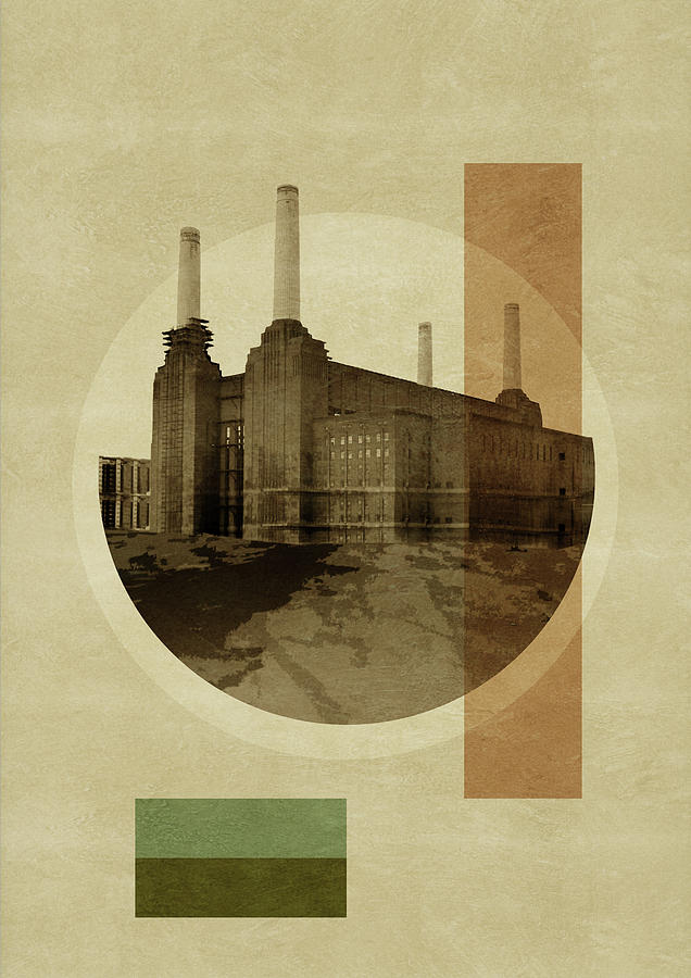 Pop Art Deco London - Battersea Power Station Painting by BFA Prints