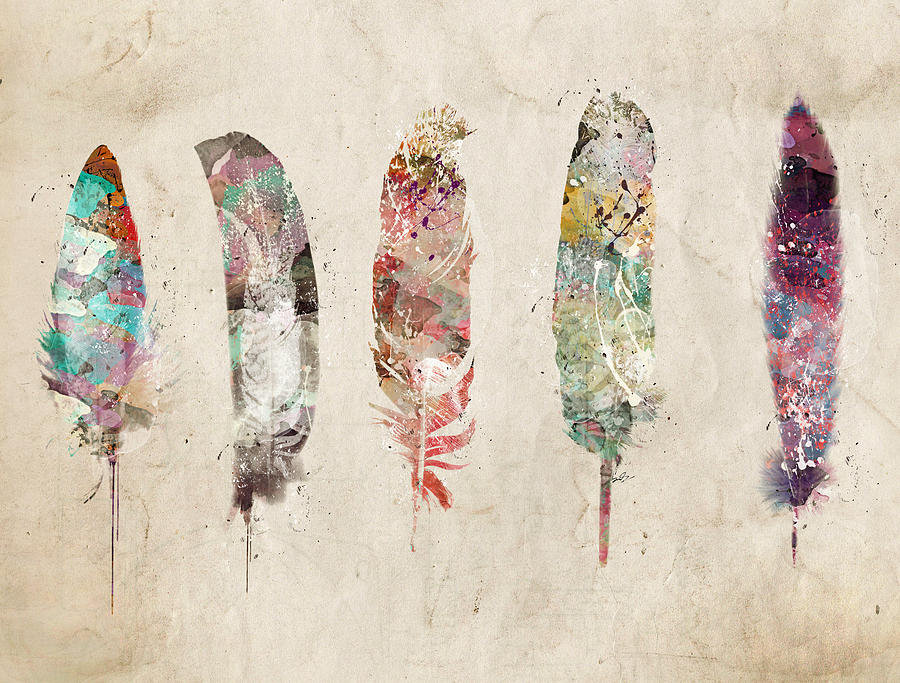 Feather Painting - Pop Art Feathers by Bri Buckley