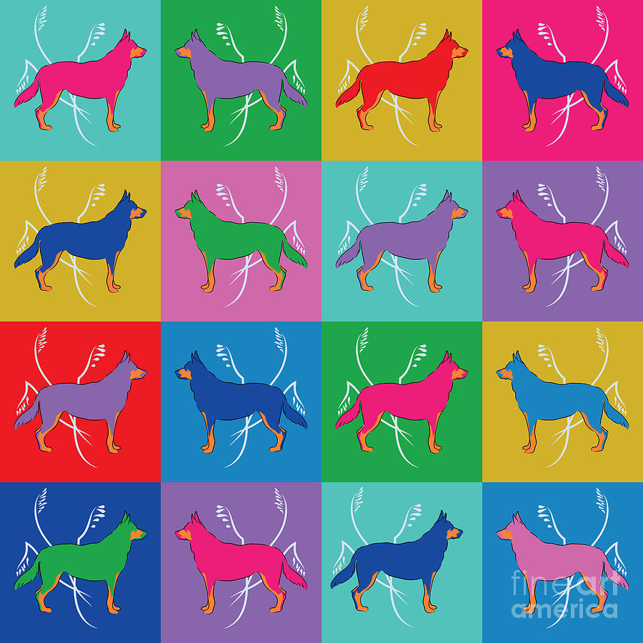 Dog Digital Art - Pop Art German Shepherd Dogs by MM Anderson
