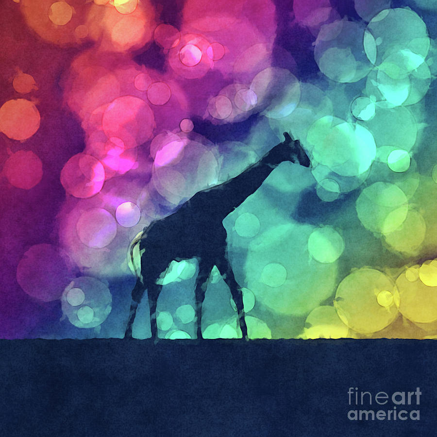 Pop Art Giraffe Silhouette Digital Art by Phil Perkins
