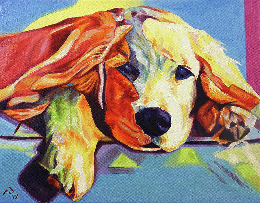 New York City Painting - Pop Art Golden Retriever Puppy by Cameron Dixon