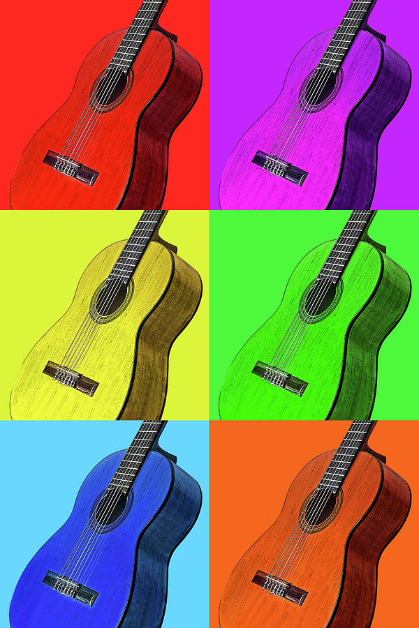 Pop Art Guitars Vertical Photograph by Gill Billington