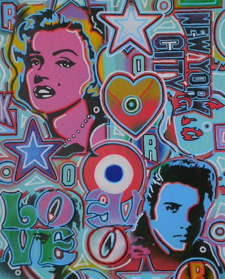 Elvis Presley Painting - Pop Art Mix Number 1 by Leon Keay