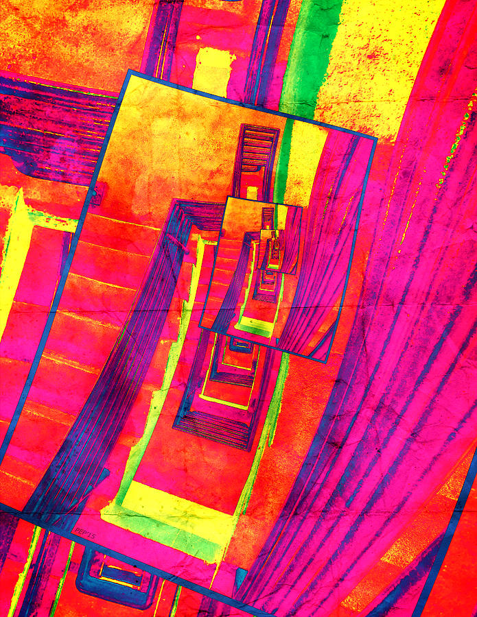 Pop Art Stairwell Abstract Photograph by Phil Perkins