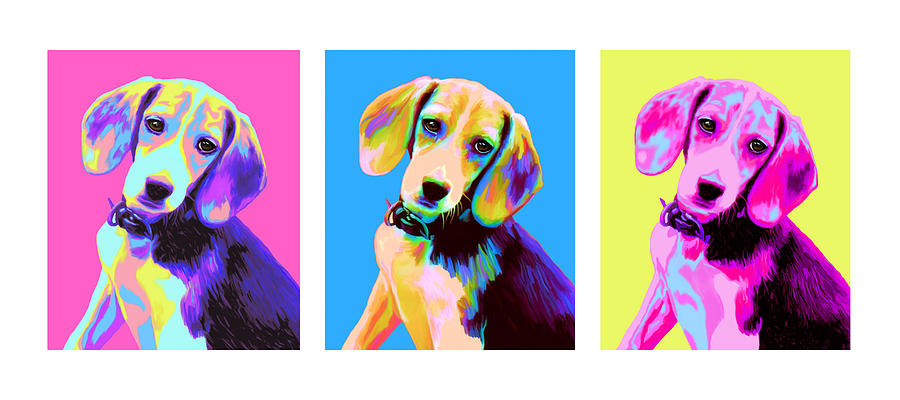 Pop Beagle Painting by Laura Sotka