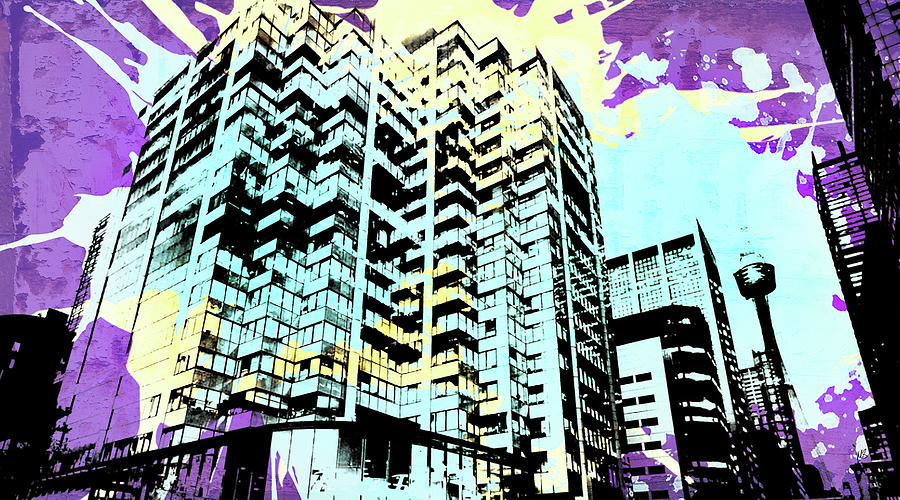 Skyscraper Digital Art - Pop City 19 by Melissa Smith