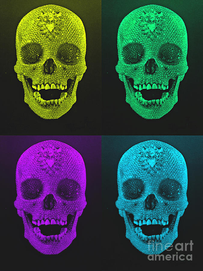 Pop skull Mixed Media by Binka Kirova