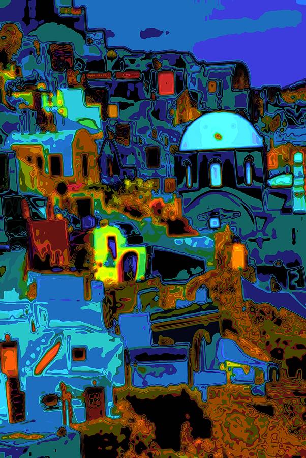 Greece Photograph - Popart Santorini by Charles Ridgway Greece Photograph - Popart Santorini by Charles Ridgway