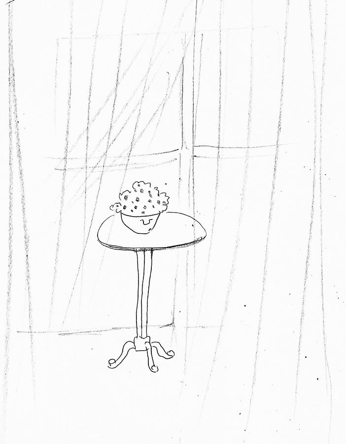 Popcorn on table  Drawing by Hae Kim