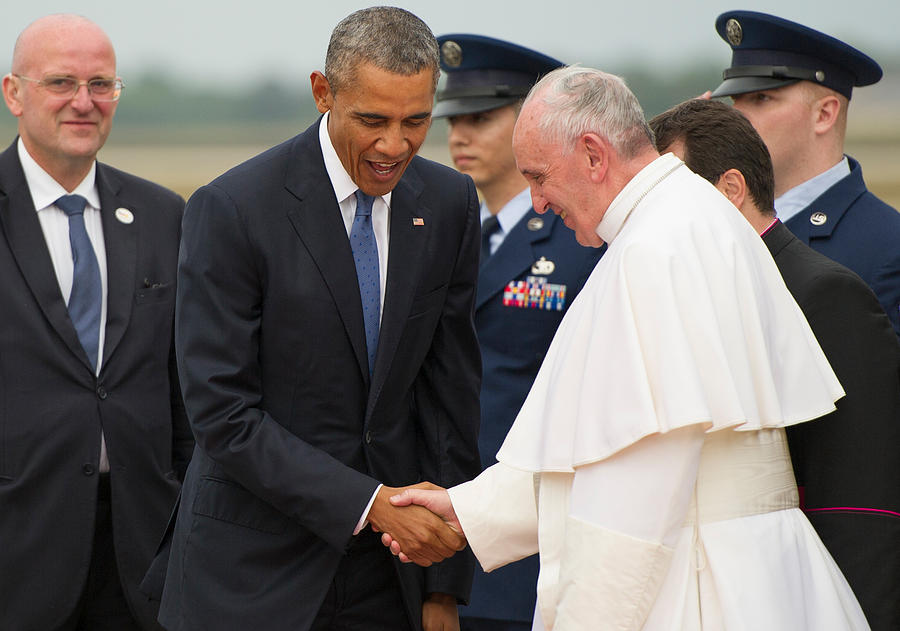 Barack Obama Photograph - Pope Francis and President Obama by Mountain Dreams