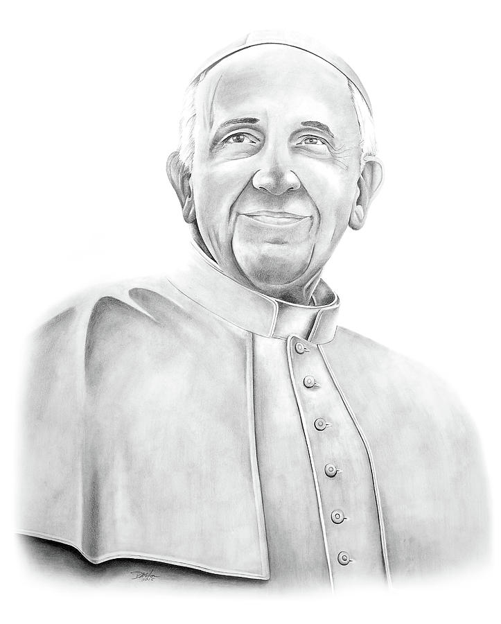 Pope Francis Drawing - Pope Francis by Devin Millington