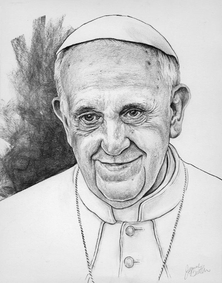 Pope Francis Drawing by Jeanne Beutler