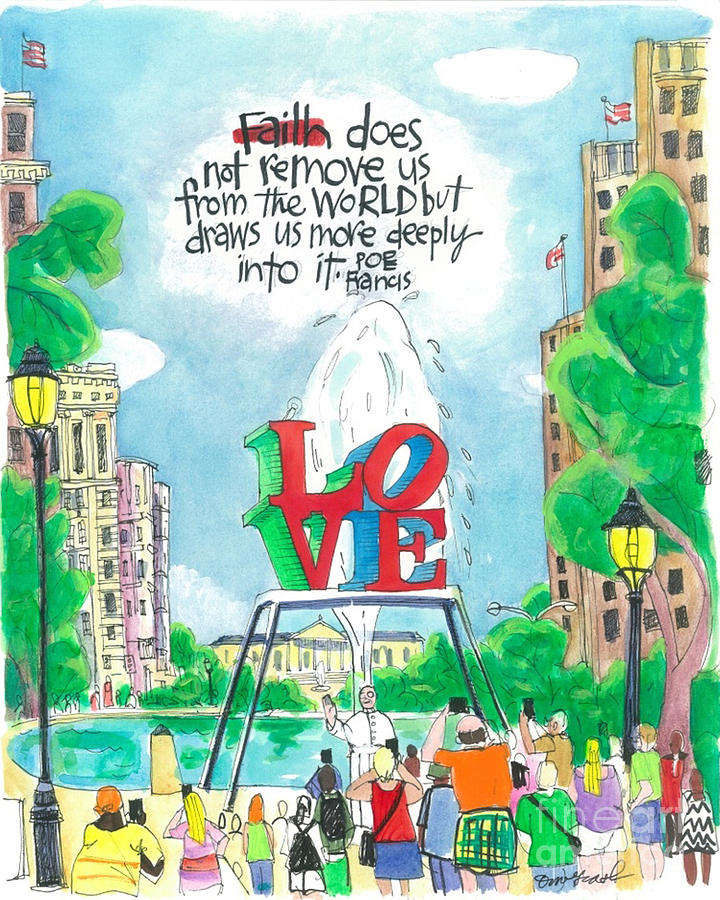 Pope Francis - Philly Love - MMPPL Painting by Br Mickey McGrath OSFS
