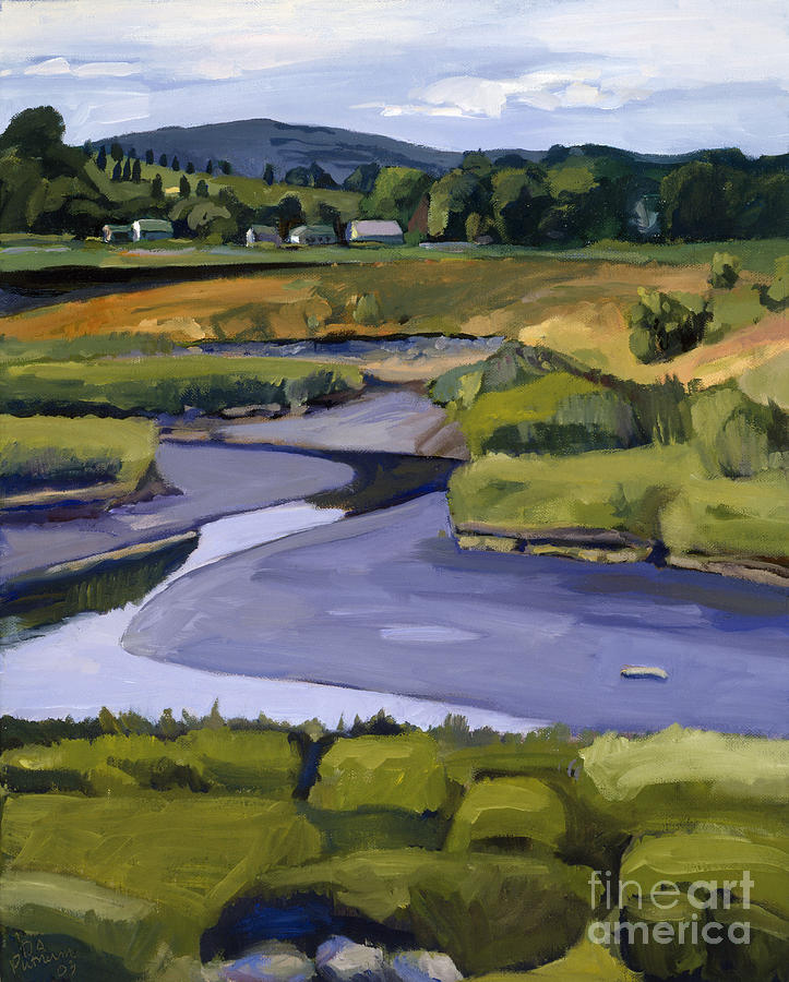 Pope John II Park on Neponset River Painting by Deb Putnam