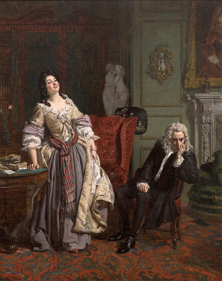Pope Makes Love To Lady Mary Wortley Montagu Painting by William Powell Frith