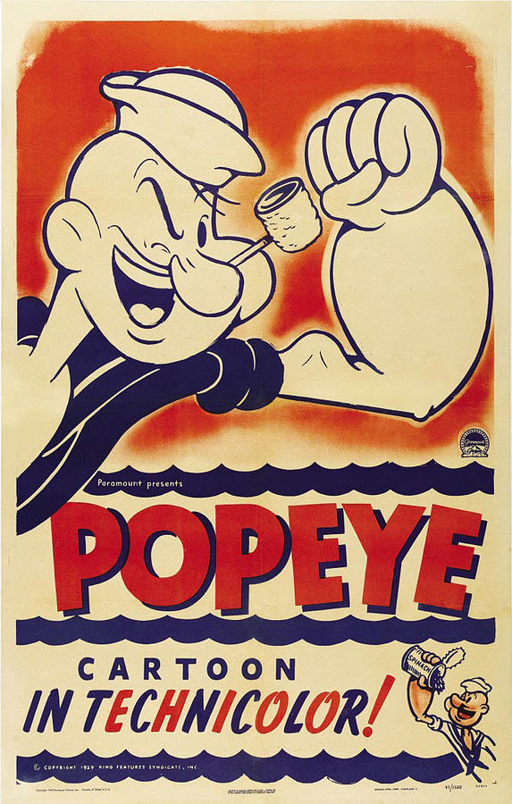 Popeye Technicolor Painting by Tony Rubino