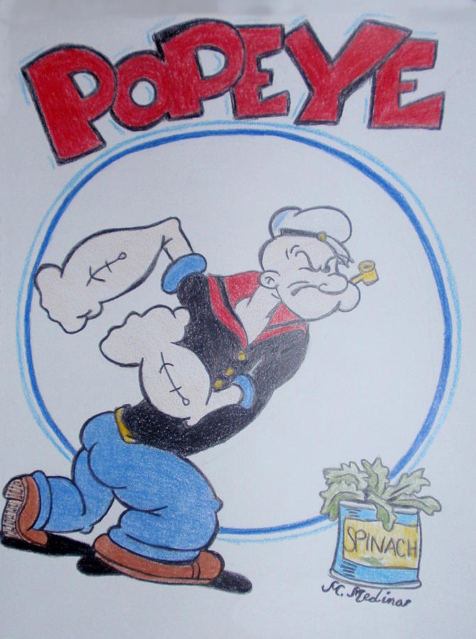 Popeye The Sailor Man Drawing by Maria Medina Fine Art America