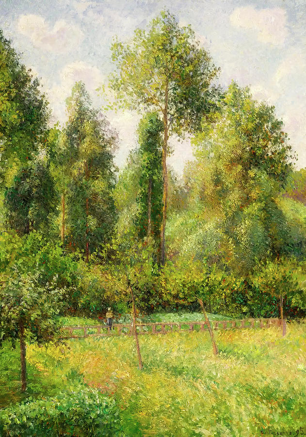 Poplars - Eragny Painting by Mountain Dreams