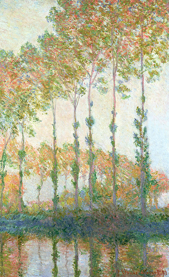 Poplars on the Banks of the Epte in Autumn Painting by Claude Monet