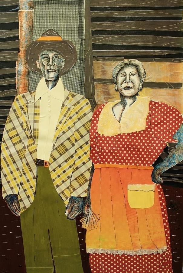 Collage Mixed Media - Poppa and Big Momma by Jean Pugh