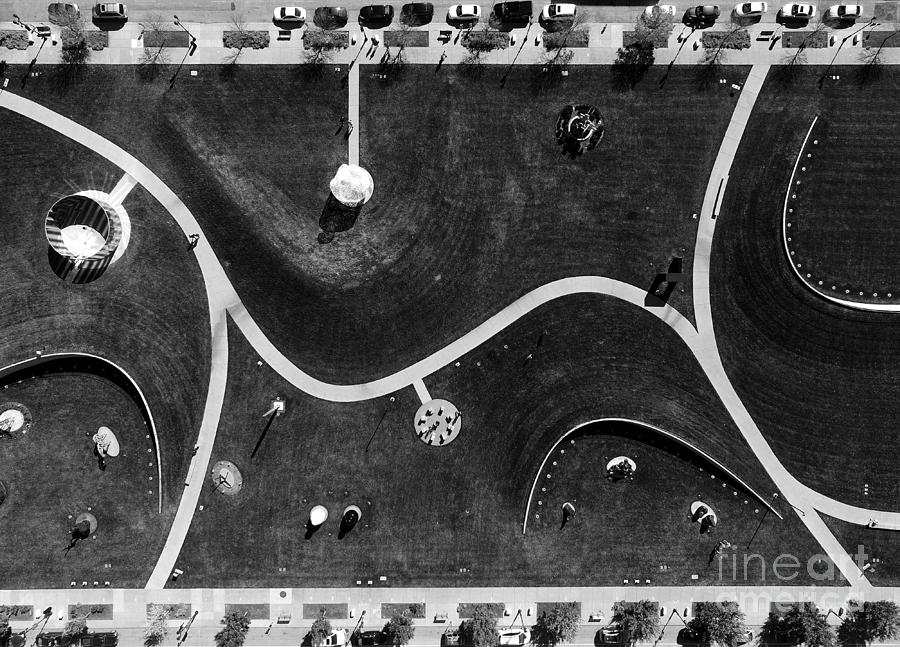 Poppajohn Sculpture Park from the Sky Photograph by Ken DePue