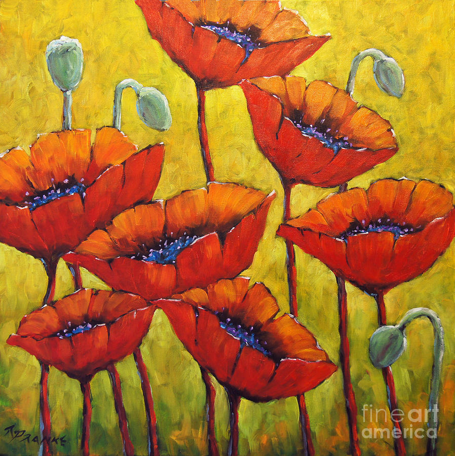 Poppies 01 Painting by Richard T Pranke