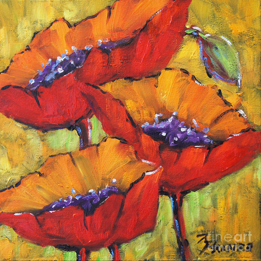 Poppies 03 Painting by Richard T Pranke