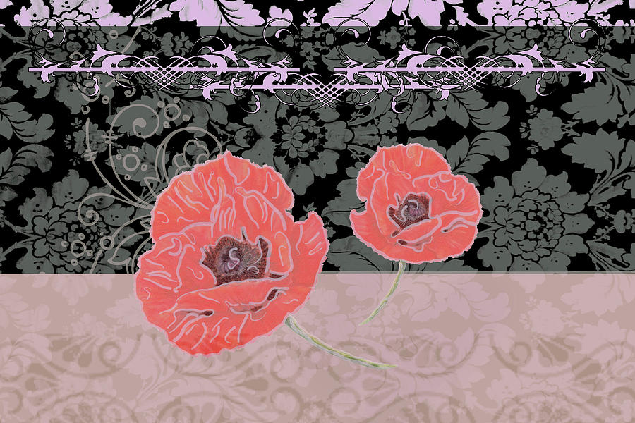 Poppies 2 Mixed Media by Priscilla Huber