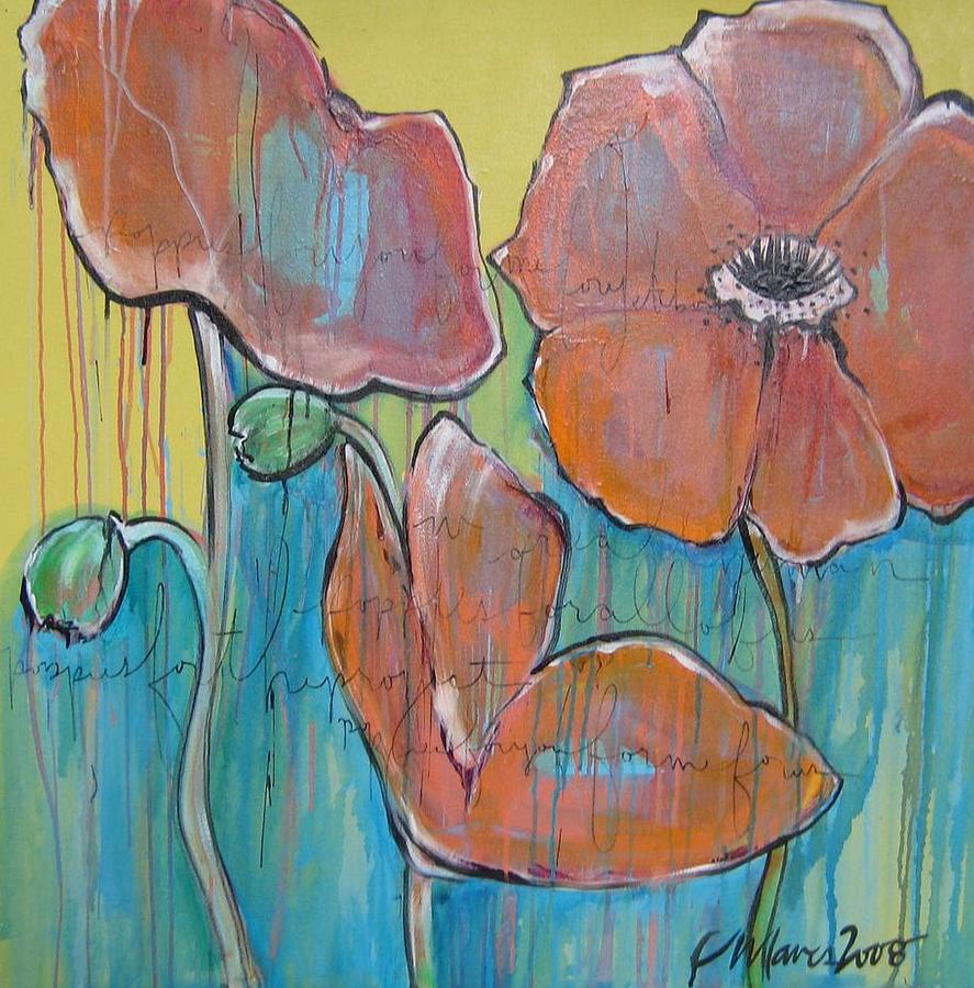 Poppies 3 Painting by Laurie Maves ART