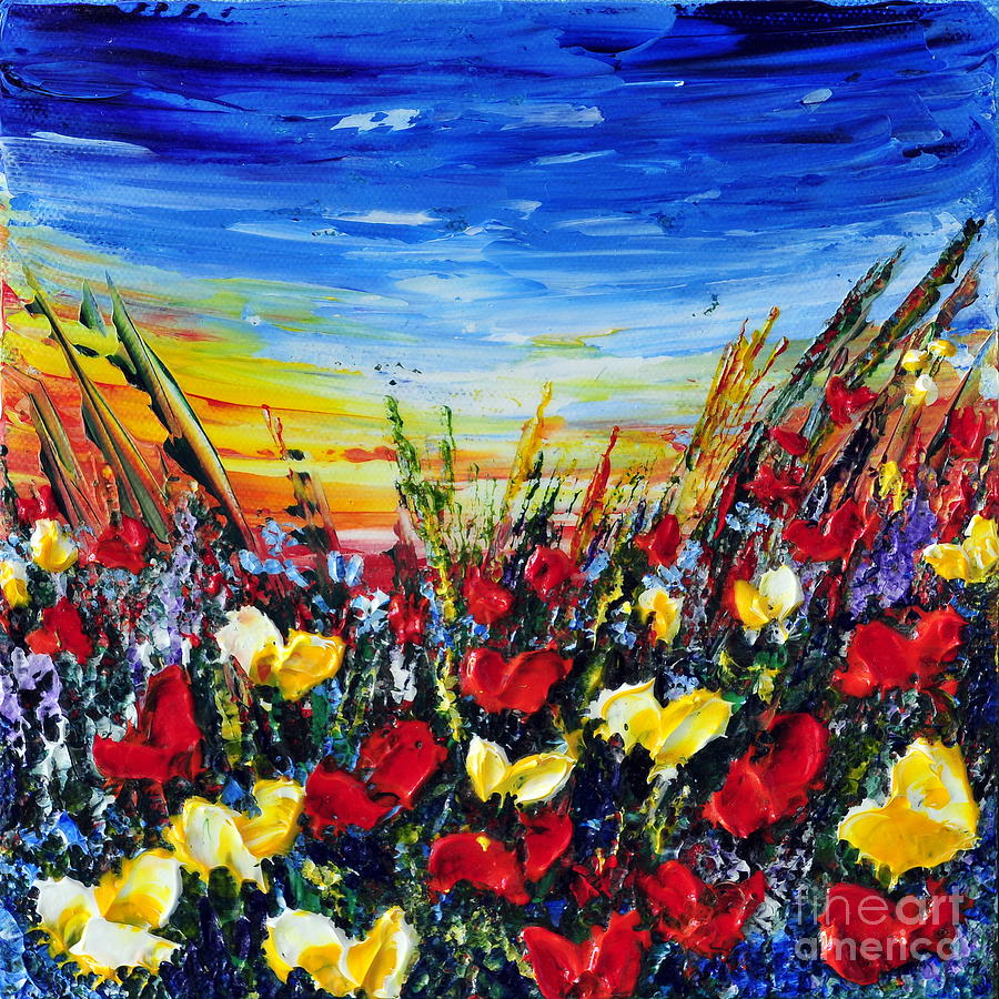 Poppies 4 Painting by Teresa Wegrzyn