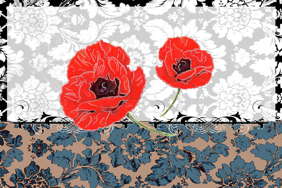 Poppies 4 Mixed Media by Priscilla Huber