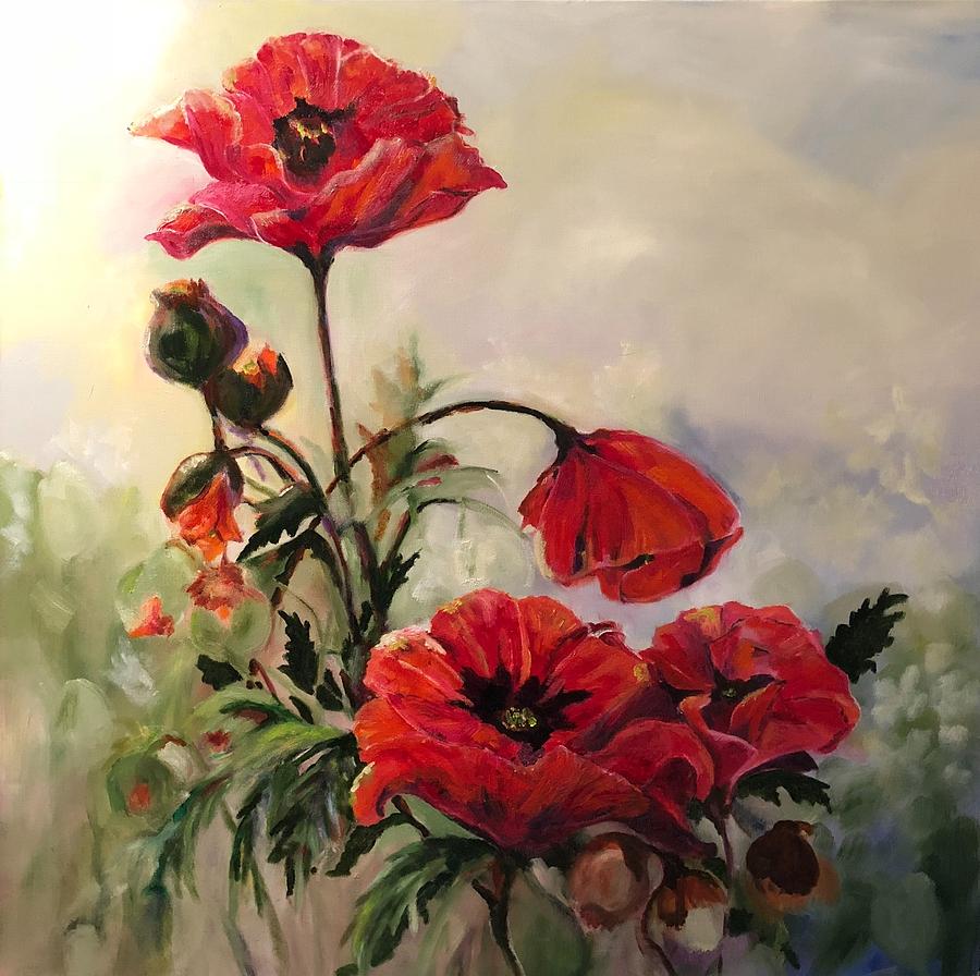 Poppies 5 Painting by Ruby Moran
