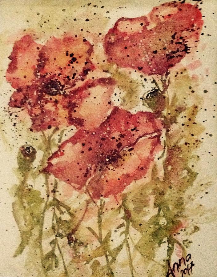Poppies Painting by Agnieszka Gerwel