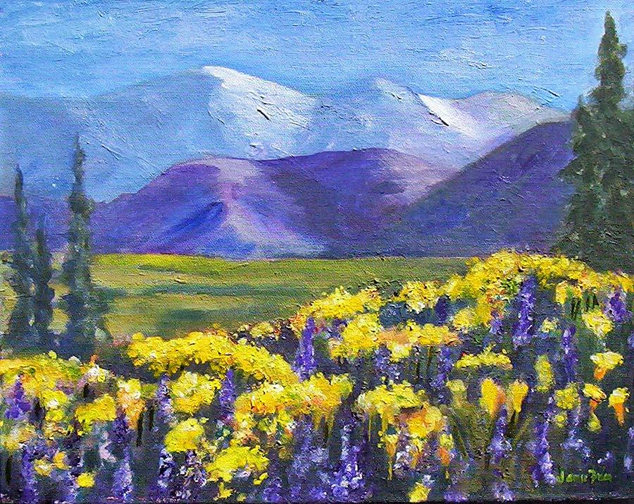 Poppies and Lupines Painting by Jamie Frier