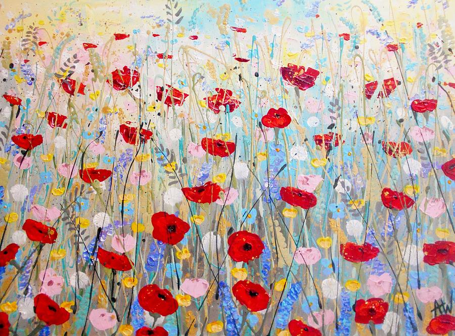 Poppies Painting by Angie Wright
