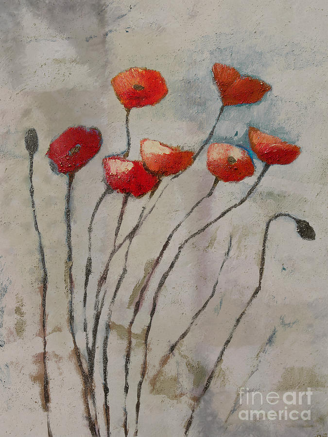 Poppy Painting - Poppies Art by Lutz Baar