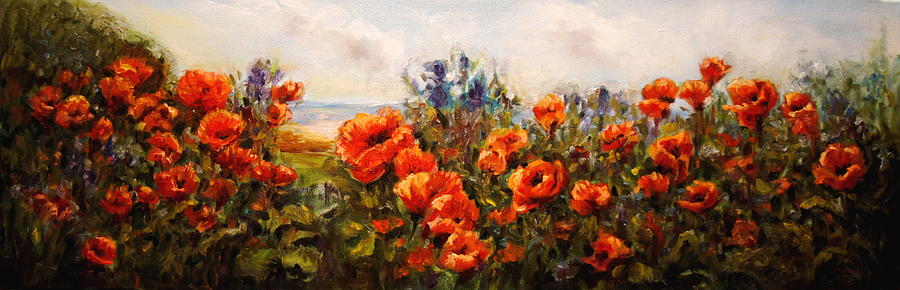 Poppies by the Sea Painting by B Rossitto