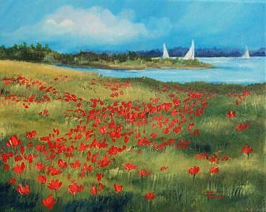 Poppies By The Sea-SOLD Painting by Torrie Smiley