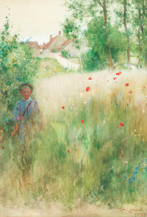 Poppies Painting by Carl Larsson