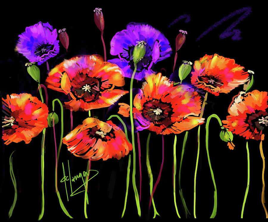Poppies Painting by DC Langer