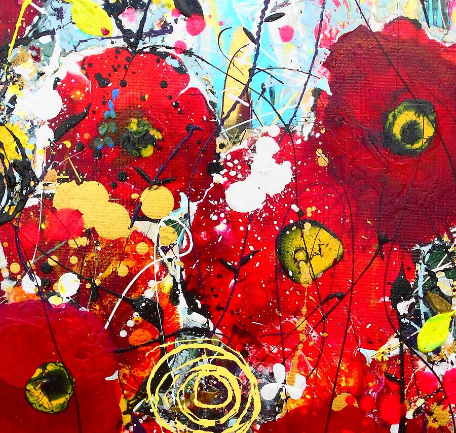 Poppies detail 2 Painting by Angie Wright