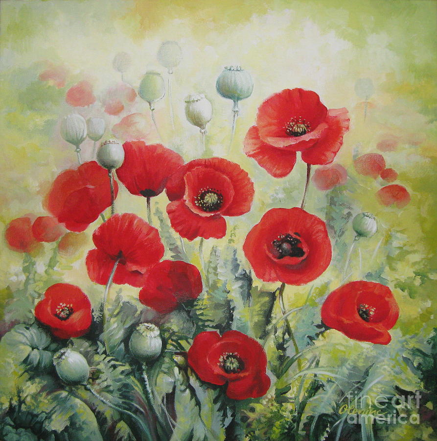 Poppies Painting by Elena Oleniuc