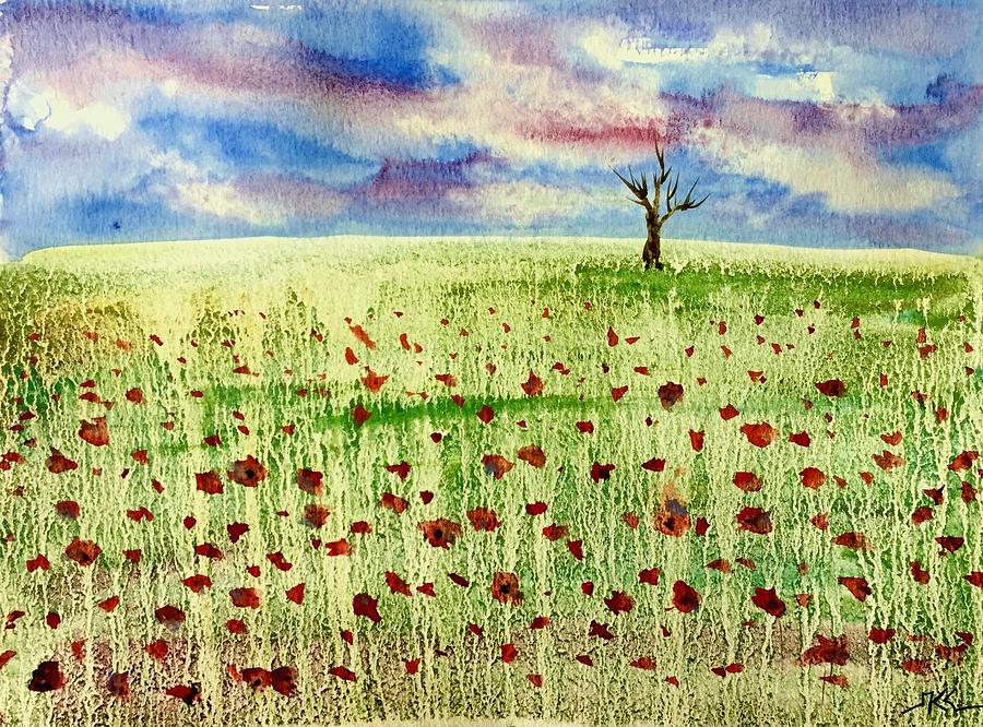 Poppies field Painting by Katerina Kovatcheva