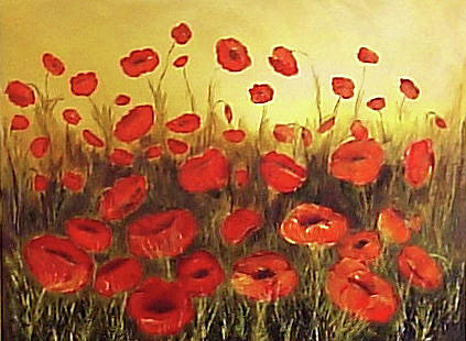 Poppies field Painting by Silvia Philippsohn