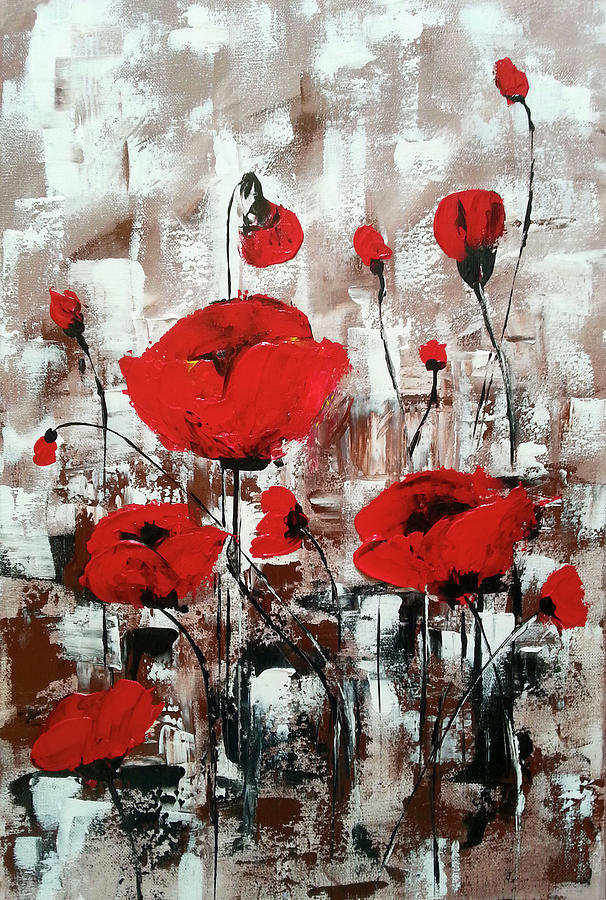Poppies Painting by Florentina Maria Popescu