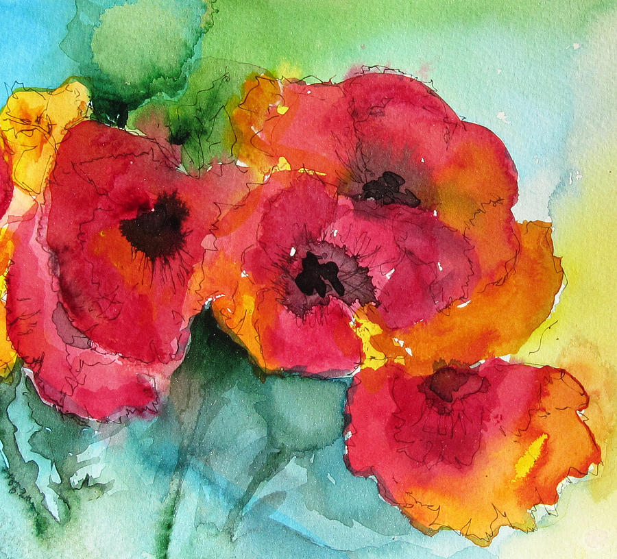 Poppies I Painting by Marilyn Woods - Fine Art America