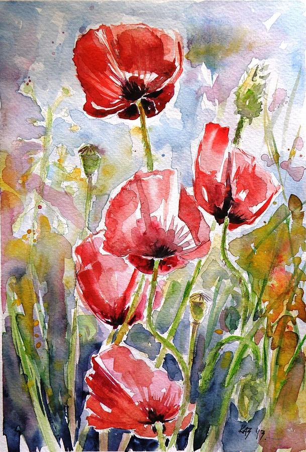 Poppies II Painting by Kovacs Anna Brigitta