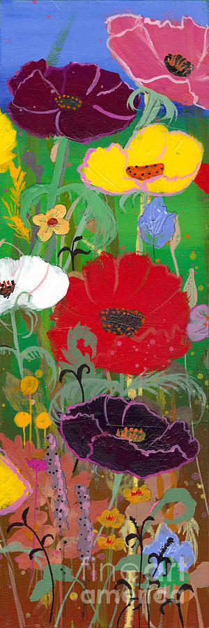 Poppies II Painting by Robin Pedrero