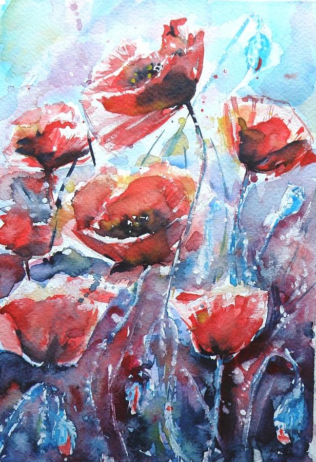 Poppies III Painting by Kovacs Anna Brigitta